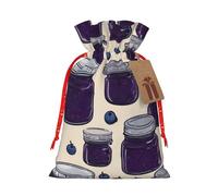MyPiky Blueberry Jam 03 - Bolsas de regalo de Navidad con estampado de arándanos, bolsas de almacenamiento, bolsa de regalo con cordón para fiestas y vacaciones