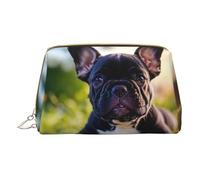 MyPiky - Bolsa de maquillaje con estampado de perro pug negro, bolsa de maquillaje de cuero pequeño para bolso de mano, bolsa de cosméticos bolsa de aseo para mujer viaje adorable perro pug, Adorable