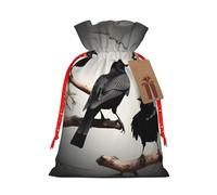 MyPiky - Bolsa de regalo de Navidad con cordón y cordón, diseño de cuervo