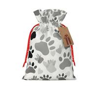 MyPiky Bolsa de regalo de Navidad con estampado de pata animal, bolsas de regalo, bolsa de almacenamiento, paquete de cordón, bolsa de regalo para fiesta de vacaciones