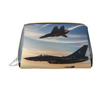 MyPiky - Bolsas de cosméticos con estampado de aviones de combate, bolsa de maquillaje de cuero pequeño para bolso de mano, bolsa cosmética, bolsa de tocador para mujer de viaje, Jets de caza de