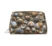 MyPiky - Bolsas de cosméticos de cuero con estampado de conchas pequeñas bolsas de maquillaje para bolso de mano, bolsa cosmética, bolsa de aseo para mujer de viaje, Conchas Arena 1, One Size, Conchas