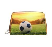 MyPiky - Bolsas de cosméticos impresas de fútbol, bolsa de maquillaje de cuero pequeño para bolso de mano, bolsa cosmética, bolsa de aseo para mujer de viaje, fútbol, talla única, fútbol, One Size