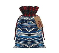 MyPiky - Bolsas de regalo con cordón con estampado tribal maorí polinesio azul de Navidad, bolsas de almacenamiento de fiesta reutilizables