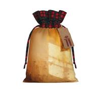 MyPiky Bolsas de regalo de Navidad con cordón, bolsas de almacenamiento reutilizables de Navidad con impresión de pintura de sitio histórico