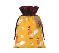 MyPiky - Bolsas de regalo de Navidad con cordón, bolsas de Navidad, bolsas de almacenamiento reutilizables con diseño de pollito de pollo
