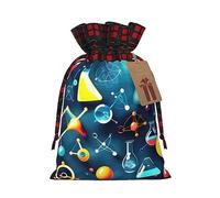 MyPiky Bolsas de regalo de Navidad con cordón e impresión científica abstracta, química, bolsas de almacenamiento reutilizables