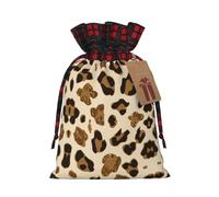 MyPiky Bolsas de regalo de Navidad con estampado de leopardo animal, bolsa con cordón, bolsas de almacenamiento de Navidad, bolsas de almacenamiento reutilizables