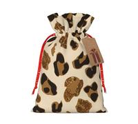MyPiky Bolsas de regalo de Navidad con estampado de leopardo animal, bolsas de almacenamiento, bolsa de almacenamiento con cordón, bolsa de regalo para fiestas y vacaciones