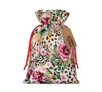 MyPiky Bolsas de regalo de Navidad con estampado de leopardo y tigre animal, bolsa de almacenamiento, bolsa de regalo con cordón para fiestas y vacaciones