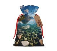 MyPiky Bolsas de regalo de Navidad con estampado de Parque Nacional Glacier, bolsas de almacenamiento, bolsa de regalo con cordón para fiestas y vacaciones