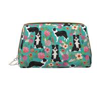 MyPiky Border Collie - Bolsas de cosméticos con estampado floral, bolsa de maquillaje pequeña para bolso, bolsa de cosméticos, bolsa de aseo para mujer, viaje, Border Collie Florals, Talla única
