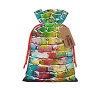 MyPiky Colorido ladrillo impresión Navidad regalo Bolsas envoltura bolsas de almacenamiento paquete cordón regalo bolsa para fiesta vacaciones