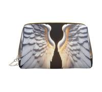 MyPiky - Estuche de maquillaje de piel con estampado de alas de ángel, bolsa de maquillaje para bolso, bolsa de cosméticos, bolsa de aseo para mujer, ala de ángel, One Size, Ala de ángel, One Size