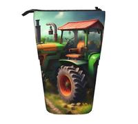 MyPiky Fantasy Farm - Estuche telescópico para lápices con estampado de tractor de pie, bolsa para lápices, bolsa para lápices, bolsa para cosméticos, maquillaje y cosméticos, color negro
