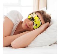 MyPiky Flying Bees Daisy Honeys - Máscara de ojos suave con estampado de abejas para dormir, máscara para dormir para mujeres y hombres, para dormir, viajes, color negro