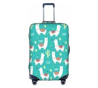 MyPiky Funda de equipaje con estampado de alpaca india, funda elástica para maleta, protector de equipaje de viaje de elastano para equipaje de 18 a 28 pulgadas, Blanco, Medium