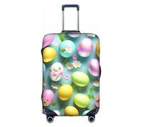 MyPiky Funda de equipaje con estampado de feliz Pascua para maleta, funda elástica para equipaje de viaje, de elastano, se adapta a equipaje de 18 a 28 pulgadas, Blanco, Large