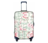 MyPiky Funda de equipaje con estampado floral de flamencos y botánicas, funda elástica para maleta, protector de equipaje de viaje de elastano para equipaje de 18 a 28 pulgadas, Blanco, Large