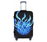 MyPiky Funda protectora de equipaje con estampado de llama índigo para niños y adultos, se adapta a 18-32 pulgadas, Blanco, Medium