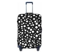MyPiky Funda protectora de equipaje con estampado de lunares grandes en blanco y negro para niños y adultos, se adapta a 18-32 pulgadas, Blanco, Medium
