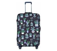 MyPiky Funda protectora de equipaje con estampado de plantas suculentas y cactus para niños y adultos, se adapta a 18-32 pulgadas, Blanco, X-Large
