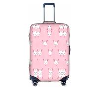 MyPiky Funda protectora de maleta de viaje con bonito estampado de conejito para niños y adultos, se adapta a 18-32 pulgadas, Blanco, Large