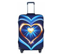 MyPiky Funda protectora de maleta de viaje con estampado de corazón azul cielo para niños y adultos, se adapta a 18-32 pulgadas, Blanco, Small