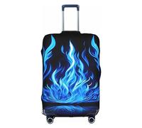 MyPiky Funda protectora de maleta de viaje con estampado de llama índigo para niños y adultos, se adapta a 18-32 pulgadas, Blanco, Medium