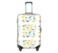 MyPiky Funda protectora de maleta de viaje con imágenes de dinosaurios de dibujos animados para niños y adultos, se adapta a 18-32 pulgadas, Blanco, Medium