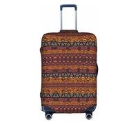 MyPiky Funda protectora para maleta, de tela de barro africano, con estampado tribal, para niños y adultos, se adapta a 18-32 pulgadas, Blanco, Medium