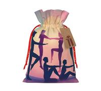 MyPiky Gimnasia juego imprimir Navidad regalo Bolsas envoltura bolsas de almacenamiento paquete cordón bolsa de regalo para fiesta vacaciones
