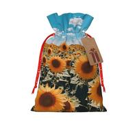 MyPiky Girasol Lanscape imprimir Navidad regalo Bolsas envoltura bolsas de almacenamiento paquete cordón bolsa de regalo para fiesta vacaciones
