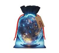 MyPiky Globo eléctrico imprimir Navidad regalo Bolsas envoltura bolsas de almacenamiento paquete cordón bolsa de regalo para fiesta vacaciones