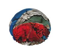 MyPiky Gorro de ducha con estampado de bandera de Puerto Rico, gorro de baño elástico y reutilizable para cabello largo, gorro de ducha impermeable grande, para mujeres, hombres y niños