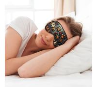 MyPiky Guitar Collection - Máscara de ojos suave con estampado para dormir, máscara para dormir para mujeres y hombres, para dormir, viajes, color negro