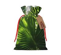 MyPiky Hojas de palma tropicales imprimir Navidad regalo bolsas envoltura bolsa de almacenamiento paquete cordón regalo bolsa para fiesta vacaciones