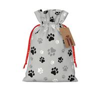 MyPiky Impresión de pata animal bolsas de regalo de Navidad, bolsas de regalo, bolsa de almacenamiento, paquete de cordón, bolsa de regalo para fiesta de vacaciones