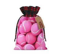 MyPiky Las pelotas de tenis rojas brillantes imprimen las bolsas de regalo de la Navidad con la cuerda, bolsos reutilizables del almacenamiento de la fiesta de Navidad de los bolsos