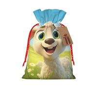 MyPiky Lindo dibujos animados oveja impreso Navidad regalos bolsas regalos regalos bolsas de embalaje bolsa de almacenamiento paquete cordón regalo bolsa para fiesta vacaciones