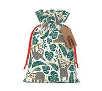 MyPiky Lindo perezoso imprimir bolsas de regalo de Navidad, bolsas de regalo, bolsa de almacenamiento, paquete de cordón, bolsa de regalo para fiesta de vacaciones