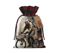 MyPiky Love On The Bike - Bolsas de regalo de Navidad con cordón, bolsas de almacenamiento reutilizables para fiestas