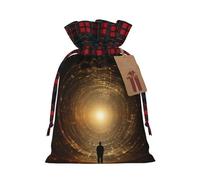 MyPiky Magic Space Print - Bolsas de regalo de Navidad con cordón, bolsas de Navidad, bolsas de almacenamiento reutilizables