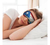 MyPiky Máscara de ojos suave con estampado de bandera de Puerto Rico para dormir para mujeres y hombres, para dormir o viajar, color negro