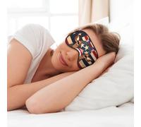MyPiky Máscara de ojos suave con estampado de ciervo de la bandera de Estados Unidos, para dormir, máscara de ojos para mujeres y hombres, para dormir, viajes, color negro