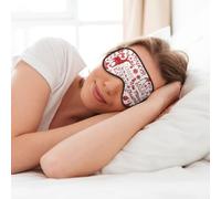 MyPiky Máscara de ojos suave con estampado de oso y ciervo, para dormir, para mujeres y hombres, para dormir, viajes, color negro
