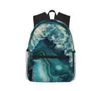 MyPiky Mochila Bohemio Casual con Estampado de Loto Dorado y Flores Mochila Ligera para Portátil para Hombres y Mujeres, Bolsa de Computadora, Azul Aqua Vivo, One Size, Azul Aqua Vivo, Talla, Azul