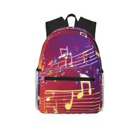 MyPiky Mochila casual de miedo con estampado de Halloween, mochila ligera para ordenador portátil para hombre y mujer, bolsa de viaje para ordenador de trabajo, Notas musicales coloridas 1, talla