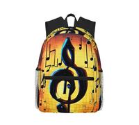 MyPiky Mochila casual de miedo con estampado de Halloween, mochila ligera para ordenador portátil para hombre y mujer, bolsa de viaje para ordenador de trabajo, Nota musical., Taille unique