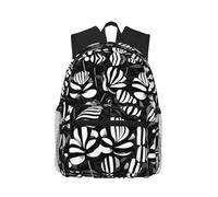 MyPiky Mochila Casual Estampado De Flores Azules Rosas,Mochila Ligero Mochilas Para Portátil Para Hombres Mujeres, Bolsa De Ordenador, Negro Blanco Rayas Flores, One Size